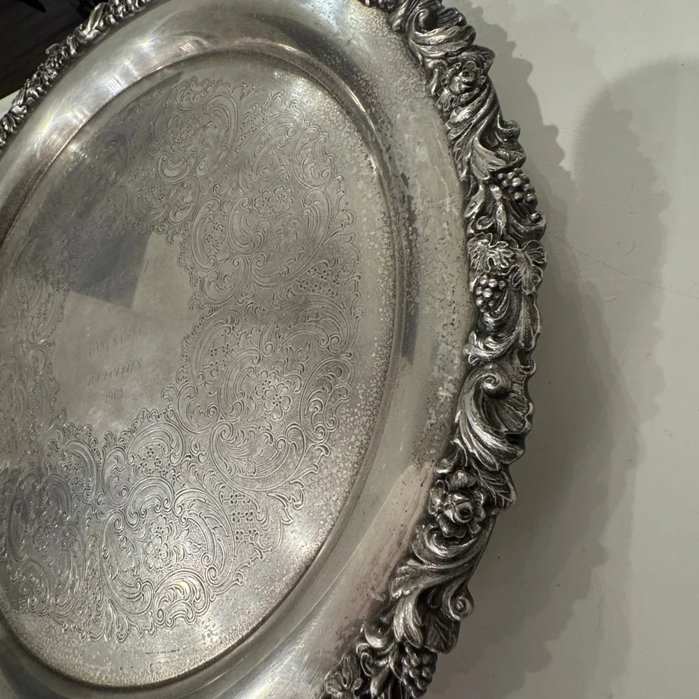 Vintage Silver Plated Serving Tray‎ Marty Gruber Ice Follies 1963 Award Gift